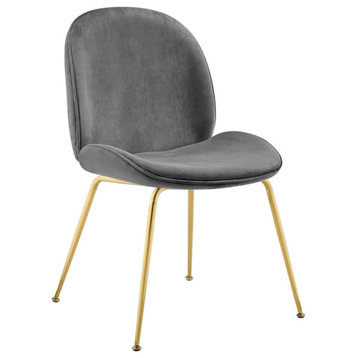 Lotus Gold Chair, Set of 4, Grey