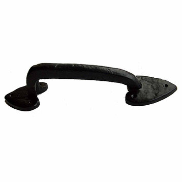 Door or Drawer Pull Heart Black Wrought Iron 7 1/2" |