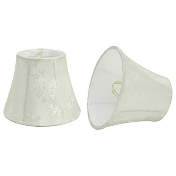 30272-2 Small Bell  Chandelier Clip On Lamp Shade Ivory 3"x5"x4"