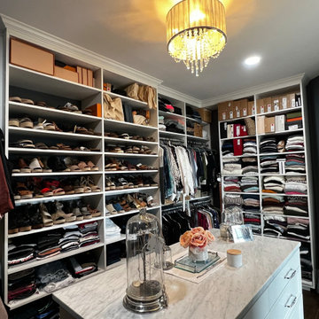 Boston Area High Ceiling Closet With Crown Molding