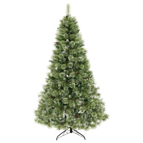 Rydel 7.5' Cashmere Pine and Mixed Needles Pre-Lit Clear LED Christmas Tree, Green/Clear Led