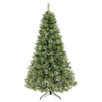 Rydel 7.5' Cashmere Pine and Mixed Needles Pre-Lit Clear LED Christmas Tree, Gre