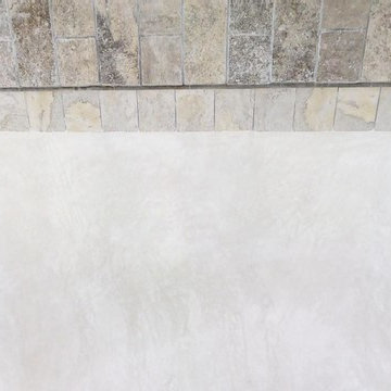 Silver Travertine Pool Coping, Tile and Spa Remodel