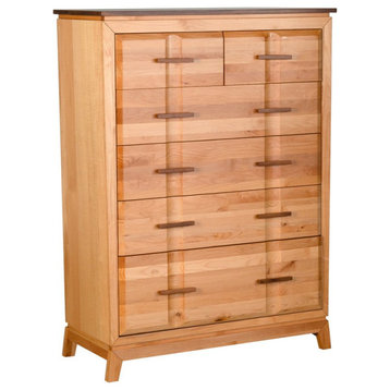 A-America Modway 6 Drawer Solid Wood Tall Chest in Natural and Walnut