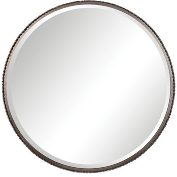 Ada Round Steel Mirror - Natural