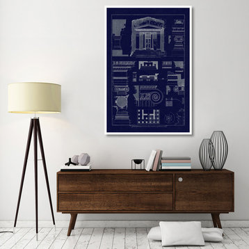 "Tomb of Amyntas and Temple of Athena Polias (Blueprint)" Paper Art, 42"x62"