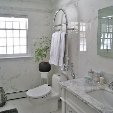 White marble bathroom, Vernon, CT