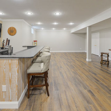 Finished Basement with Fully Equipped Bar and Home Theater