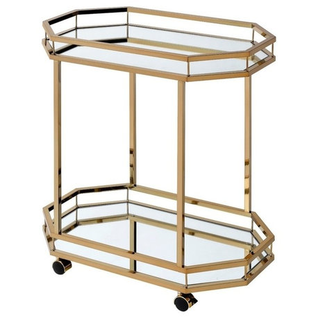 Acme Lacole Serving Cart, Mirror and Champagne