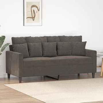 vidaXL Sofa Upholstered Love Seat Sofa Couch for Leisure Dark Gray Velvet