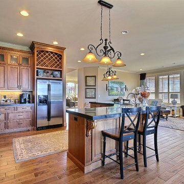 Kitchen + Great Room - The Scenic Slope - Crafty Split-Level Ranch