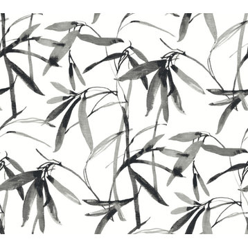 York Black and White Resource Library BW3843 Bamboo Ink Wallpaper Black White