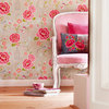 Taupe Floral Birds Trail Wallpaper, Bolt