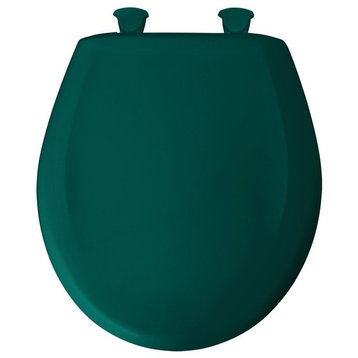 Round Plastic Toilet Seat With Whisper Close, Teal