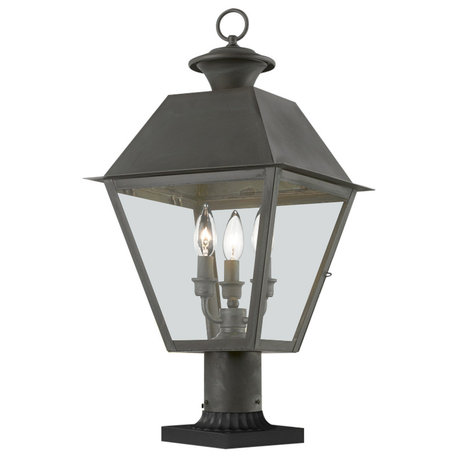 Wentworth 3 Light Charcoal Outdoor Large Post Top Lantern