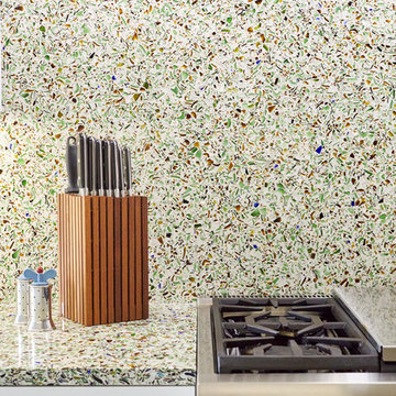 Modern Hillside Home Bistro Green Kitchen