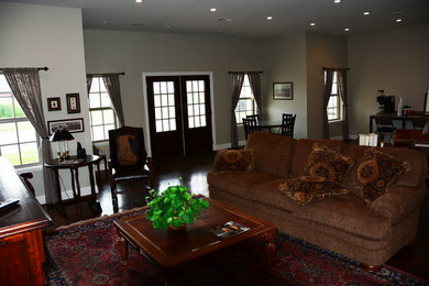 Inspiration for a rustic home office remodel in Other