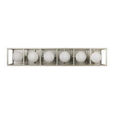 Plaza 6 Light Bathroom Vanity Light, 6, Silverado and Carbon