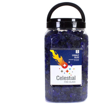 Crushed Fire Glass - Cobalt Blue 1/2" to 3/4", 10 lb. Jar