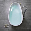 Homary Oval Freestanding Bathtub Stone Resin in Matte White