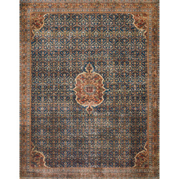 Cobalt Blue Spice Printed Polyester Layla Area Rug by Loloi II, 7'-6"x9'-6"