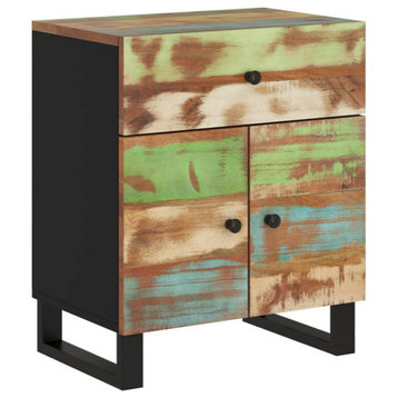 vidaXL Cabinet Nightstand End Table Solid Wood Reclaimed and Engineered Wood