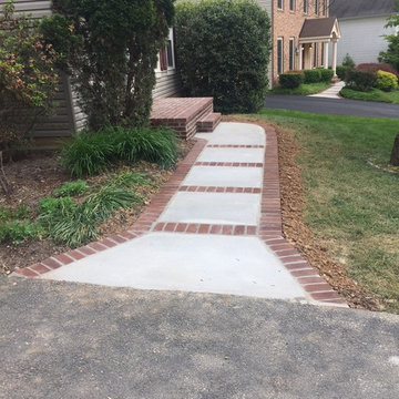 Concrete Walkway in Olney MD With Pavers Border