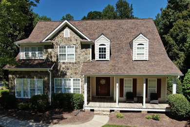 Inspiration for a craftsman two-story house exterior remodel in Raleigh