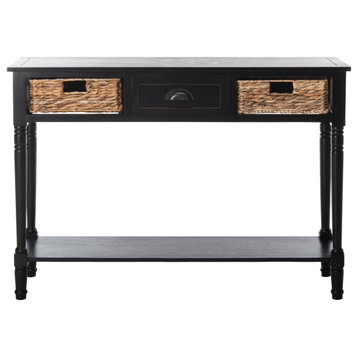 Safavieh Christa Console Table With Storage, Distressed Black