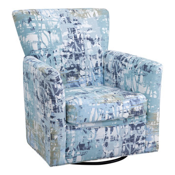 Cari Swivel Rocker Chair, Slate Blue