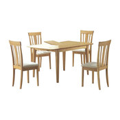 Monarch Specialties Dining Table, 36"x48"x60", Maple, With a Leaf, I4267