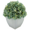 Artificial Hydrangea in Cream Tapered Zinc Cube, Teal