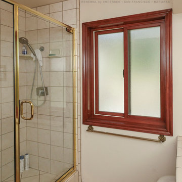 Beautiful Bathroom with New Wood Window - Renewal by Andersen San Francisco Bay 