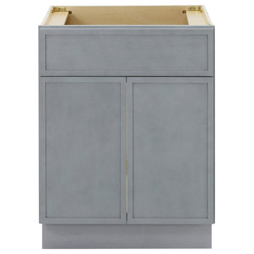 24" W Birch Plywood Single Base Storage Cabinet With Soft Close Door