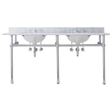 Embassy 72" Wide Double Wash Stand & P-Trap, Chrome