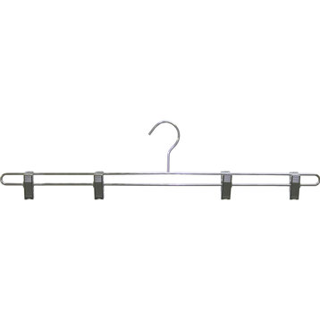 Chrome Bottom Hanger With 4 Adjustable Clips, Box of 50