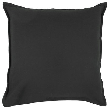 Black Solid Light Textured Modern Throw Pillow