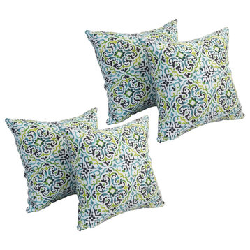 17" Square Polyester Outdoor Throw Pillows, Set of 4, Reina Sterling