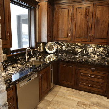 Ivory Pearl and Titanium Granite Kitchen
