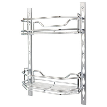 6" Deep Door Mounted Tray System Kit in Polished Chrome