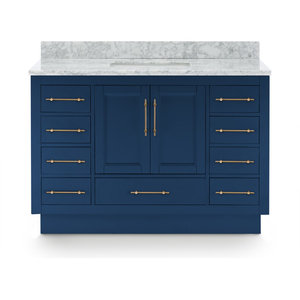 Kendall Blue Bathroom Vanity With Plinth Base Transitional Bathroom Vanities And Sink Consoles By Houzz