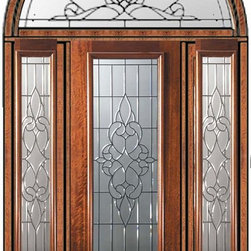Prehung Side lights-Transom Door 96 Mahogany Courtlandt 3/4 Lite - Front Doors