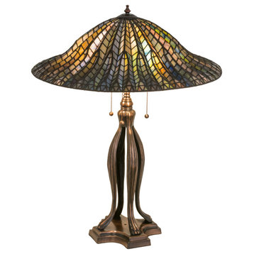 31H Tiffany Lotus Leaf Table Lamp