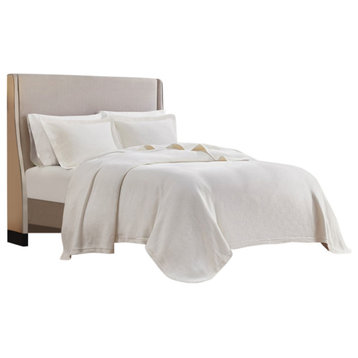 Home Fiore Textured Cotton Matelasse 3-Piece Solid Coverlet Set, King/Cal King