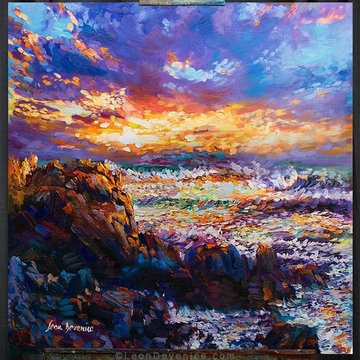 Sunset art, sunset painting, Original Paintings for Sale by Leon Devenice