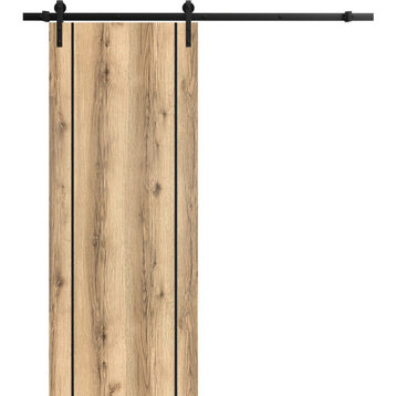 Sturdy Barn Door 24 x 80 | Planum 0017 Oak with  | 6.6FT