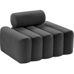 Meridian Furniture - Melody Velvet Upholstered Chair, Gray, Chair - Give a nod to mod when you bring home this sleek Melody velvet chair. Designed to integrate easily with the sofa and loveseat in the same collection, this Melody chair is upholstered in soft grey velvet for a look that's chic and elegant yet edgy and up-to-the-minute. The deepest of channel tufting forms a textural delight on the body of this piece, giving it a look that's one part functional seat, one part art.