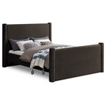 Meridian Furniture - Elias Upholstered Bed, Brown, Full, Boucle Fabric - Revamp your bedroom decor by adding the gorgeous and stylish Elias Boucle Full Bed. Featuring a sleek and minimalistic design, this bed is constructed with a solid wood inner frame for long-lasting durability. The soft brown boucle upholstery adds a touch of elegance to your bedroom, making it a perfect addition to any modern or contemporary living space.