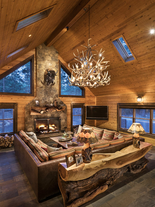 Large Rustic Living Room Design Ideas, Remodels & Photos | Houzz