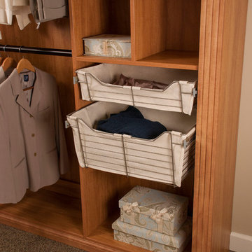 Wire Baskets w/Cloth Liners, Satin Nickel